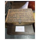 Ealry Earchlight Matches Wood Box