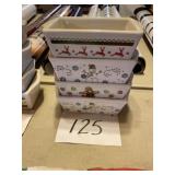 Porcelain holiday decorated Nantucket oven where