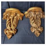 2pc Large Golden Wall Sconces