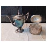 Silver Plated Tea Pot and Trinket Box