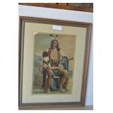 Chief Red Spear Lithograph