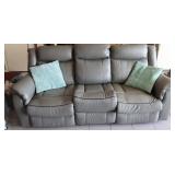 Faux Leather Dual Recliner Couch