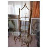 Bamboo Style Metal Tiered Display w/Small Tables