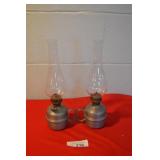 Pair Oil Lamps