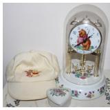 Winnie the Pooh Anv. Clock w/ Hat & Trinket Boxes