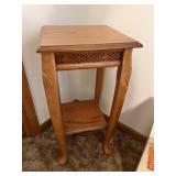 Carved Wood Side Table