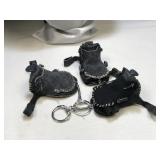 3 Suede Saddle Keychains