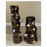 2 Wrinkle Cut Vases