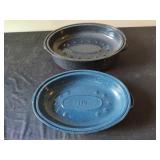 2 Enamelware Pots with Lids