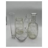 Variety of Clear Glass Vases