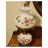 Vintage Floral Gone With The Wind Hurricane Lamp