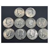 10pc Bicentennial Kennedy Half Dollars