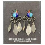 Sterling Genuine Indian Hand Made Earrings