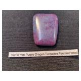 Purple Dragon Turquoise Pendant Bead