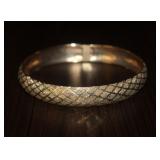 10K Gold Patterned Bangle Bracelet