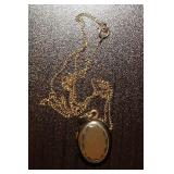 12k Vintage Gold Photo Locket Necklace