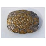 Crumrine Heavy Silver Plate on Bronze Belt Buckle