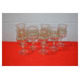 Set of 7 Christmas Wine Glasses