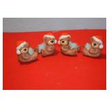 Set of 4 Ceramic Bear Candle Huggers