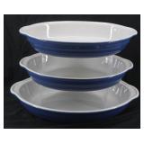 3pc. Blue Emile Henry Ceramic Baking Dishes