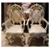 Vintage Victorian Prince & Princess Chair Set