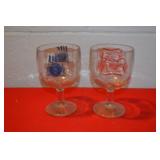 Pair of Miller Beer Thumbprint Glasses