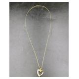 10K 20" Chain with Heart & Diamond Pendant