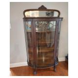 Antique Curved Glass Curio