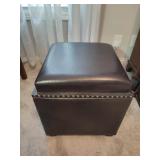 Faux Leather Ottoman with Storage