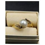 10K Gold Pearl Ring