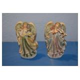 Pair of Polystone Angel Statues