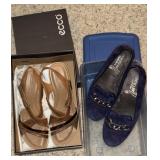 size 10 ECCO Sandal & 9.5 Blue Suede Aerosole +++