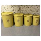 Tupperware Vintage 4 Canister Yellow Nesting +++