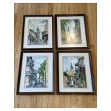 4 Signed New Orleans Water Color Paintings By ++++