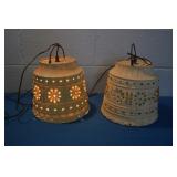 Pair of Vintage Plastic Swag Lamps