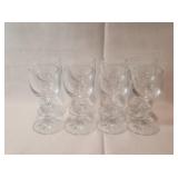 Cut Crystal Stemmed Cordial Glasses(8) 4.25" tall