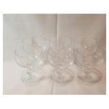 Cut Crystal Stemmed Champagne Glasses(6) 5" tall