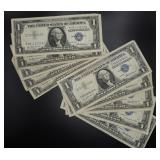 10pc 1957 US $1 Silver Certificates