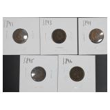 5pc Indian Head Cents