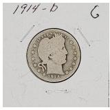 1914-D Silver Barber Quarter