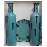 Privilege Large Decor Ceramic Vases & Plate