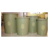 Vintage Tupperware Canister Harvest Gold/Green Set