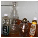 2pc Oil Lamps w/Oil