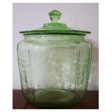 Vntg Uranium Anchor Hocking Biscut Jar