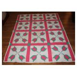 Vintage Tulip Patterned Quilt