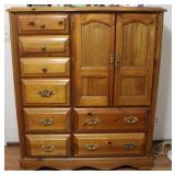 Vintage 8 Drawer Wooden Armoire