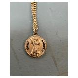 14k Gold St. Andrew Necklace and Charm