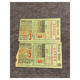 1942 World Series Game 3 and 5 Tickets