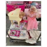 2 Vintage Collectible Barbies with Piano