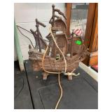 Vintage Iron Ship Lamp Doorstop